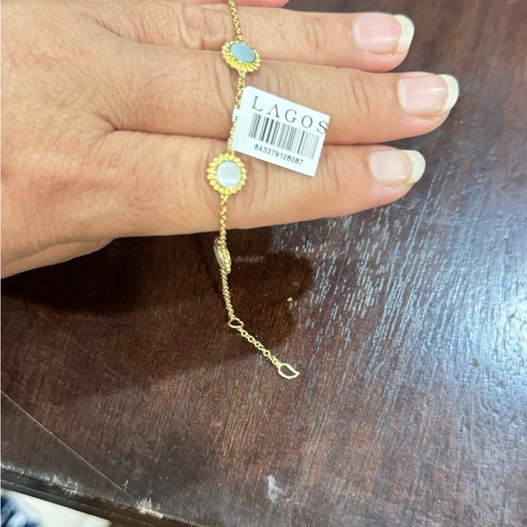 LAGOS Caviar 18K  Yellow Gold Covet Mother Of Pearl Five Station Bracelet - Picture 10 of 15